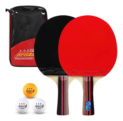 Hikvison Table Tennis Racket Ping Pong Palets Kit Mango Long With Pelotas