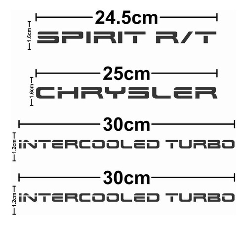 Sticker Calcomanía Chrysler Spirit Rt Intercooled Vinil 