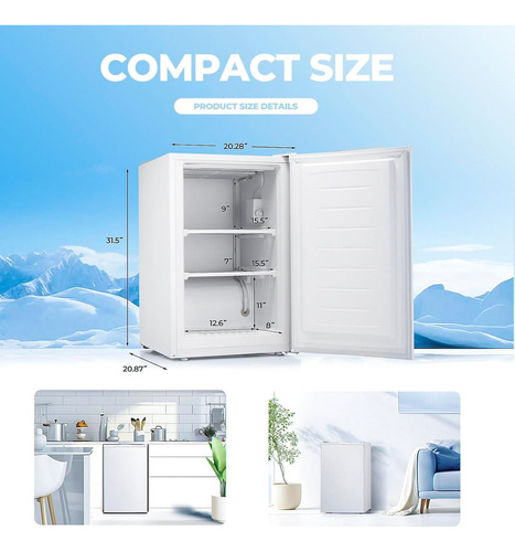 Congelador Vertical De 27 Litros Con Puerta Reversible
