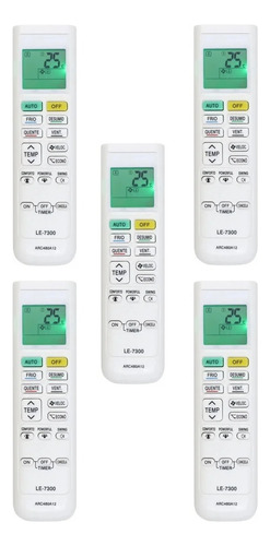 5x Controle Para Ar Condicionado Daikin Advance Arc480a1 Cor Branco