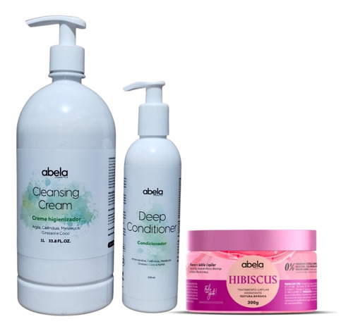 Kit Abela Hope Shampoo 1 Litro Condicio E Masc Hibiscus 300g