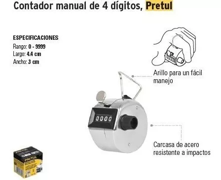 Contador Manual 4 Digitos Pretul 24990
