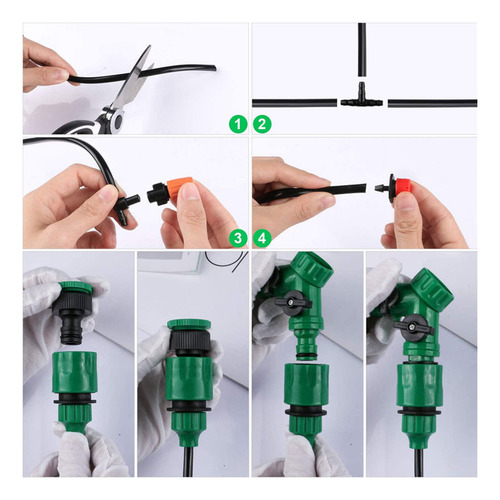 Kit Riego 65ft Diy Goteo.nebulización Con Manguera Ajustab