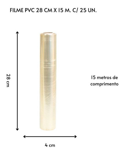 Filme Pvc 28cm X 15m - Caixa Com 25 Unidades