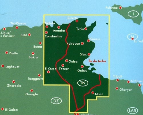 Túnez, Mapa De Carreteras. Escala 1:700.000. Freytag & Bernd