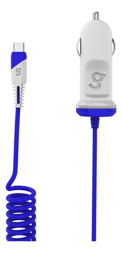 Cargador Para Auto Cable Tipo C Integrado Celular Gowin Color Azul