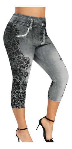 Leggings Deportivos Con Estampado De Temperamento Capris De