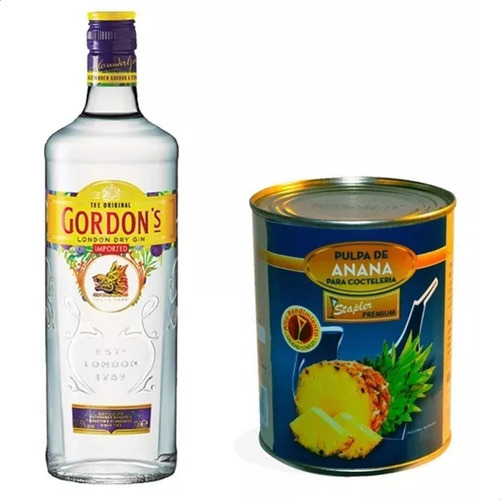 Gin Gordons 700ml London Dry + Pulpa Anana Stapler 880g