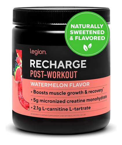 Legion Recharge Post Workout Con 5 Grs Creatina 60 Servs Sabor Watermelon