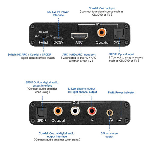 Conversor De Áudio Dac Arc Audio Extractor Compatível Com Hd