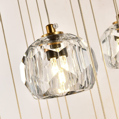 Lampara Colgante Redonda Con 3 Luces Colgantes De Gota Brass