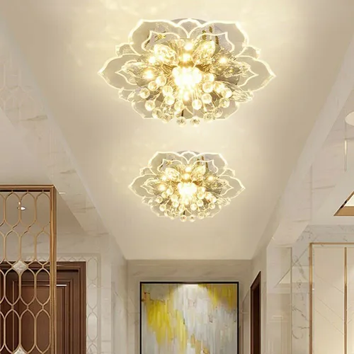 Lámpara Colgante Moderna De Cristal De Loto Led De 9 W