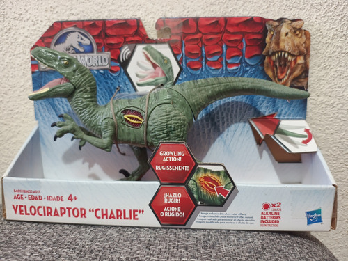 Velociraptor Charlie Growlin Action Jurassic World Hasbro (Usado)