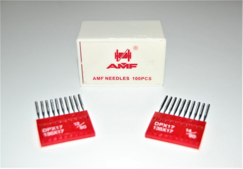Aguja P/ Maquina De Coser Doble Arrastre Dpx17 Amf X10unid. Color 24/180