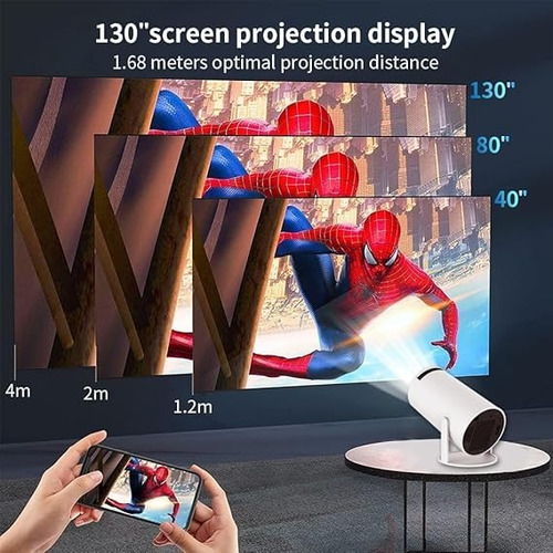 Proyector Portátil Wifi Bluetooth Hdmi Led Full Inteligente Blanco