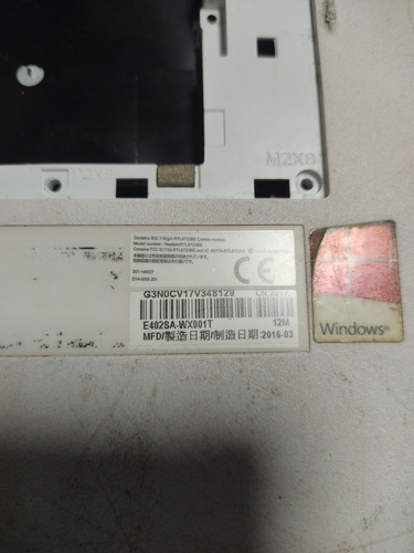 Laptop Asus Vivobook Piezas E402sa Motherboard Fan Flex Blanco (Usado)