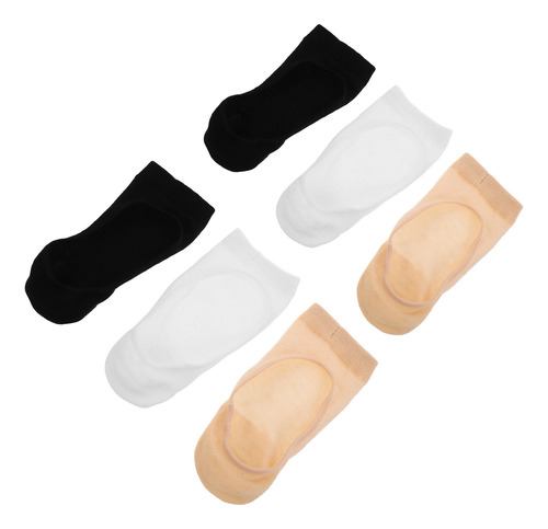 3 Pares De Calcetines Finos Invisibles Para Mujer Con Forro