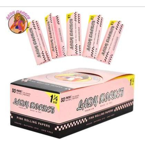 Papel Pink Lady Hornet 1 1/4, Caja 50u