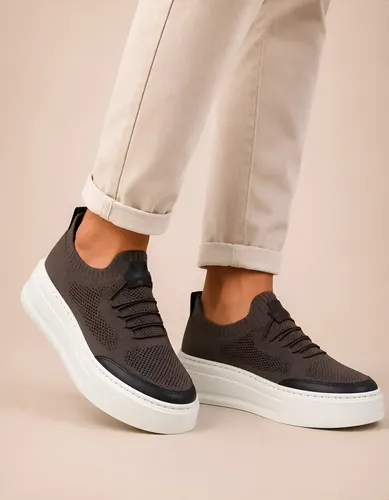 Slip On Knit Masculino Palmilha Em Gel Casual Respirável