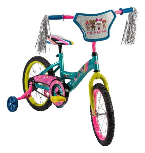 Bicicleta Infantil Huffy Lol Rodada 16 Aqua