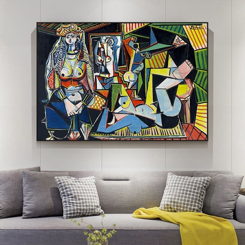 Imagen 1 de 9 de Cuadro-pablo Picasso Las Mujeres De Argel Hd 130x90cm.