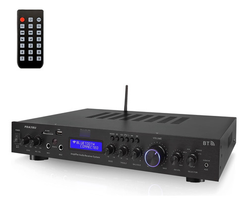 Pyle Receptor Bluetooth De Montaje En Rack De 5 Canales, Am.