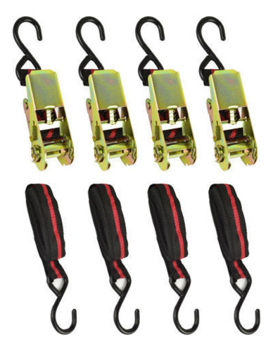 Imagen 5 de 10 de Set 4 Eslingas Amarre Parrillas Carga Vehículos Strap Lingas