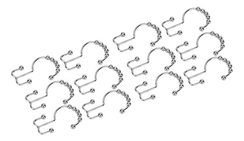Anillos De Ducha, 12 Unidades, Ganchos Dobles De Metal Resis