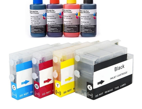 Kit 4 Cartuchos Recargable 711 Plotter T120 T520 Lleno 240ml