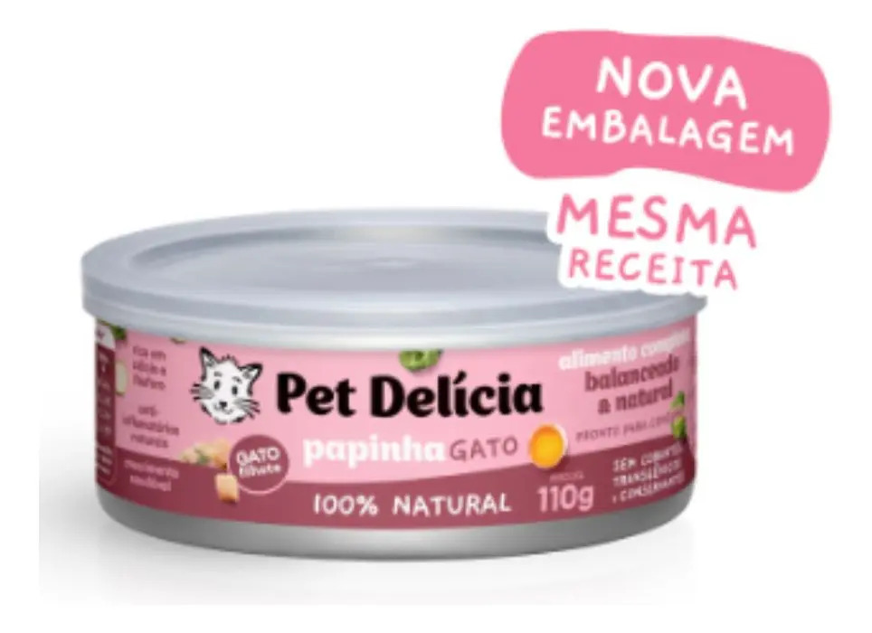 Ração Úmida Filhote Gato Pet Delícia Papinha Frango Lata 110g