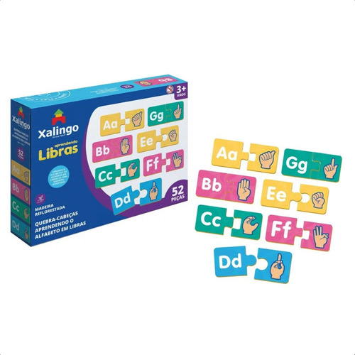 Jogo Quebra-cabeça Infantil Aprendendo O Alfabeto Em Libras