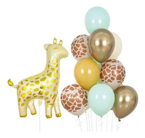 Set De Globos De Jirafa Mas Globos Latex Colores X12