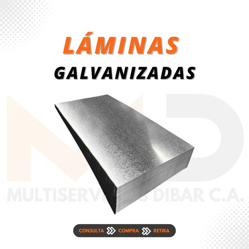 Lamina Galvanizada Calibre 18 X 1,20 X 2,40 Mts