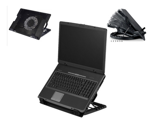 Ventilador Cooler Ajustable Notebook Refrigerante Usb Negro