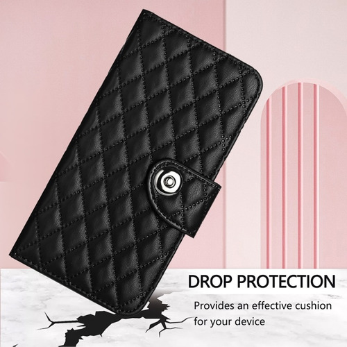 Funda De Flip Con Textura Romboidal Para Samsung, Con Correa