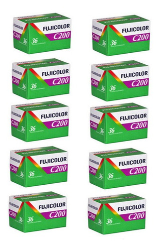 Fujifilm Película Rollo Fujicolor C200 36 Ex Iso 200 10 Pzas