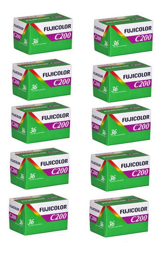 Fujifilm Película Rollo Fujicolor C200 36 Ex Iso 200 10 Pzas