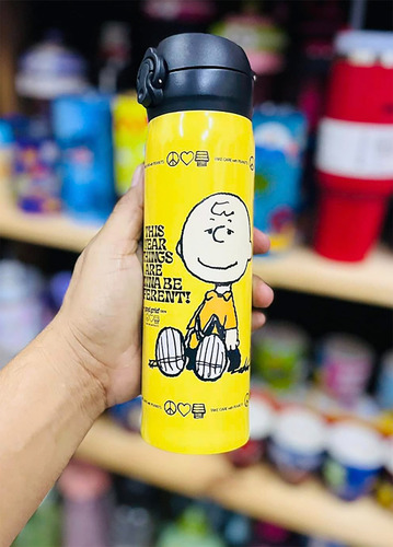 Termo Charlie Brown (peanuts Snoopy) 410 Ml. Amarillo