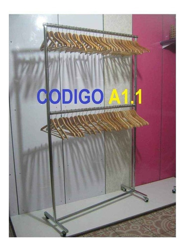 Imagen 5 de 5 de Exibidor De Ropa Colgador Regulable Gromado De Dos Niveles