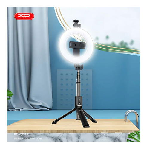 Trípode Selfie Stick 82cm Control Bluetooth Aro Luz 16cm