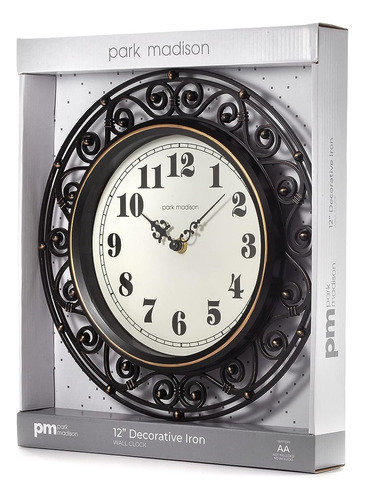 Park Madison Decorativo Hierro Estilo Reloj De Pared 12 PuLG