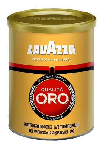 Imagen 1 de 2 de Cafe Lavazza Qualita Oro Lata 250gr De Maquina Molido Int. 5