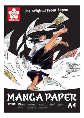 Sakura Manga Paper - Pad Bristol; A4 21 X 29,7 Cm, 20 H