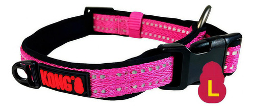 Collar Kong Nylon - Ajustable Tamaño Large - Perros Y Gatos Color Fucsia