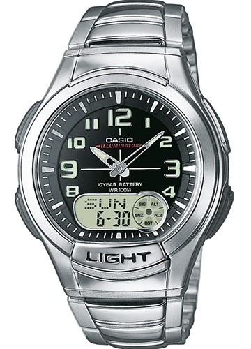Reloj Casio Original Acero Analogo Digital Aq-180wd-1bvdf