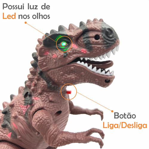 Dinossauro Com Som Luz Projetor De Imagem T-rex Anda Se Mexe
