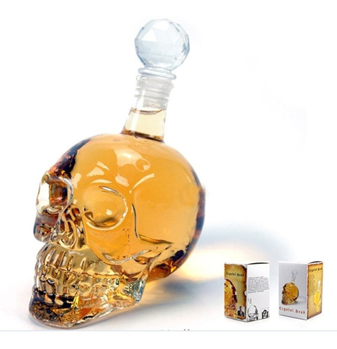 Botella De Vidrio Calavera 1 Litro