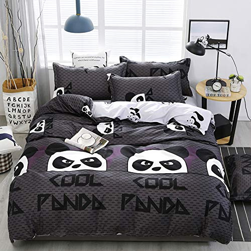 Juego De Ropa De Cama Panda Blanco Y Negro, Juego De Fu...