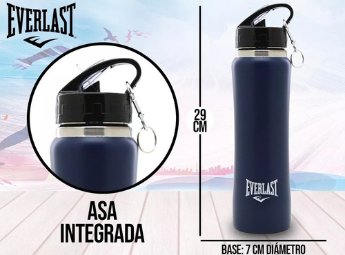 Botella Acero Térmica Everlast 14711 Color Negro 750mL 1 Unidad