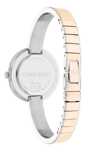 Reloj Para Dama Calvin Klein 25200188 Dorado 30 Mm Bisel Plateado